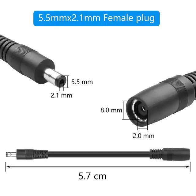 Alt view image 7 of 7 - 2PCS 8020 Famale to 7909 Male Cable 14AWG DC 8020 to 7909 Connector for Solar Panel RV Automotive Marine Portable Power Station Solar Generator (DC8020 to DC7909)