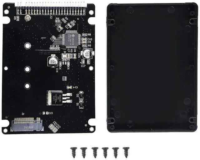 Main image of M.2 NGFF SATA SSD to 2.5" IDE 44pin Enclosure Adapter, Black for Notebook LaptopDesktop Computer and More