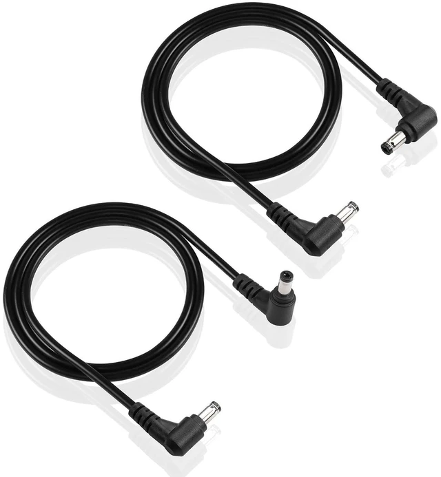 Main image of DC5521 Power Extension Cable 18AWG 5.5mm x 2.1mm DC 90 Degree Male to Male Plug Power Adapter Cable for CCTV Security Camera LED Strip Light Etc(2 PCS)(1m)