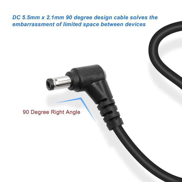 Alt view image 3 of 7 - DC5521 Power Extension Cable 18AWG 5.5mm x 2.1mm DC 90 Degree Male to Male Plug Power Adapter Cable for CCTV Security Camera LED Strip Light Etc(2 PCS)(1m)