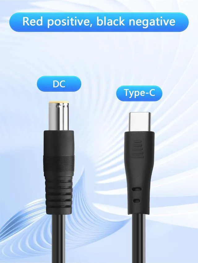 Alt view image 3 of 6 - Type-C Male to DC7909 Female/Male Power Cable, 24V 5A, 18AWG 0.3m, UL2464 OD5.5mm Non-Regulated for Laptop/Industrial/LED (Male-to-Female)