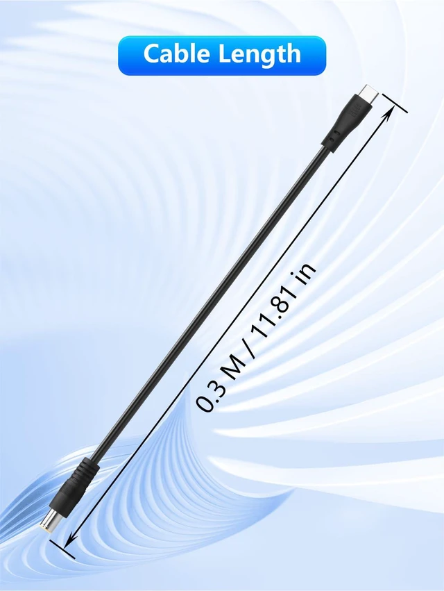 Alt view image 5 of 6 - Type-C Male to DC7909 Female/Male Power Cable, 24V 5A, 18AWG 0.3m, UL2464 OD5.5mm Non-Regulated for Laptop/Industrial/LED (Male-to-Female)