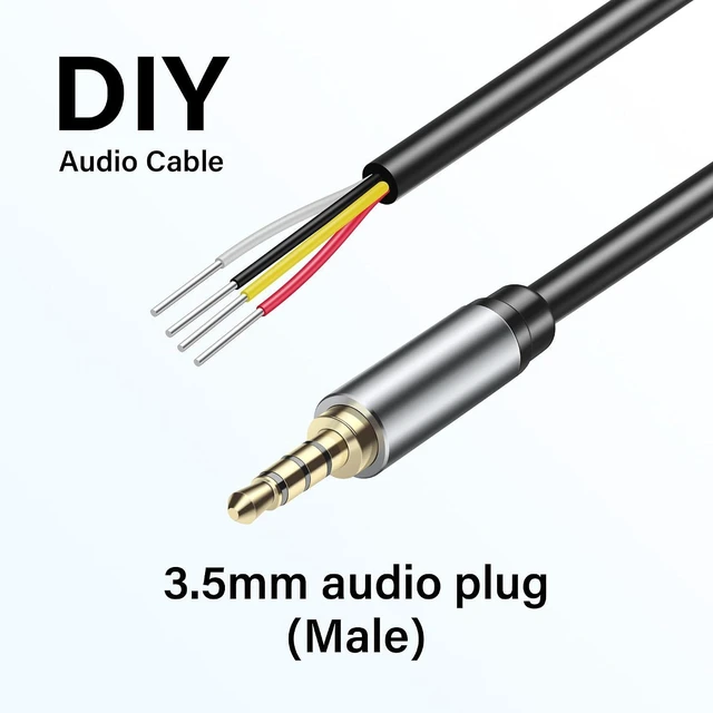 Alt view image 4 of 6 - 2Pack 3.5mm Male Plug to Bare Wire Open End Headset TRRS Cord 4 Pole 1/8" 3.5mm Male Jack to Bare Wire Open End Cable 4 Pole Stereo Plug Jack Connector Audio Cable-0.3M/11In