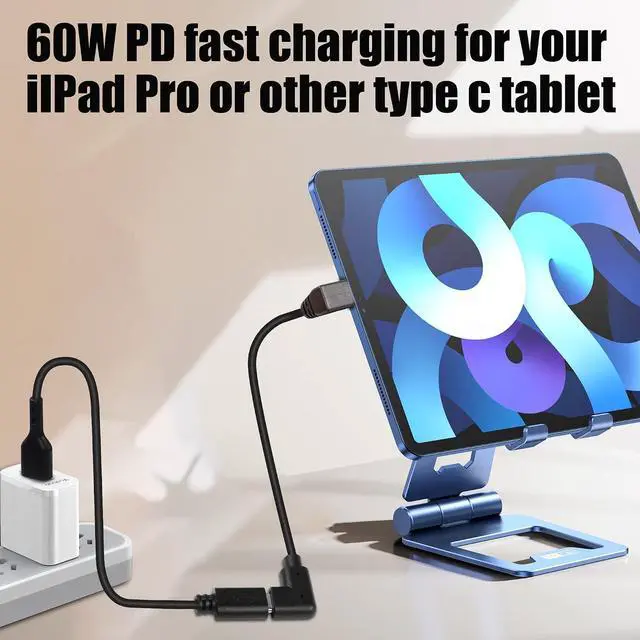 Alt view image 4 of 7 - USB C Extension Cable USB Type C Extender Cord, Up Angle 90 Degree Male to Right Angle 90 Degree Female USB C Cable for Laptop.Tablet.Mobile Phone0.3m