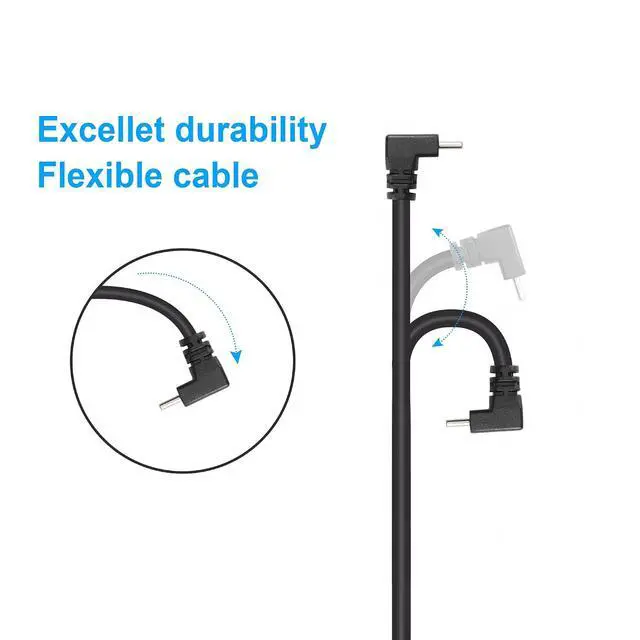 Alt view image 6 of 7 - USB C Extension Cable USB Type C Extender Cord, Up Angle 90 Degree Male to Right Angle 90 Degree Female USB C Cable for Laptop.Tablet.Mobile Phone0.3m