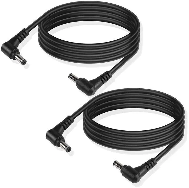Main image of DC Male to Male Power Extension Cable 18AWG 90 Degree Right Angle DC 5.5MM x 2.1MM Male Plug Power Adapter Cord for Strip Lihgt,CCTV,Car,Monitors,etc(2 Pcs) (2m)