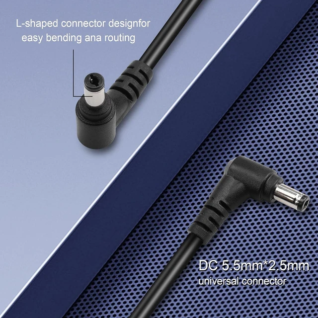 Alt view image 3 of 7 - DC Male to Male Power Extension Cable 18AWG 90 Degree Right Angle DC 5.5MM x 2.1MM Male Plug Power Adapter Cord for Strip Lihgt,CCTV,Car,Monitors,etc(2 Pcs) (2m)