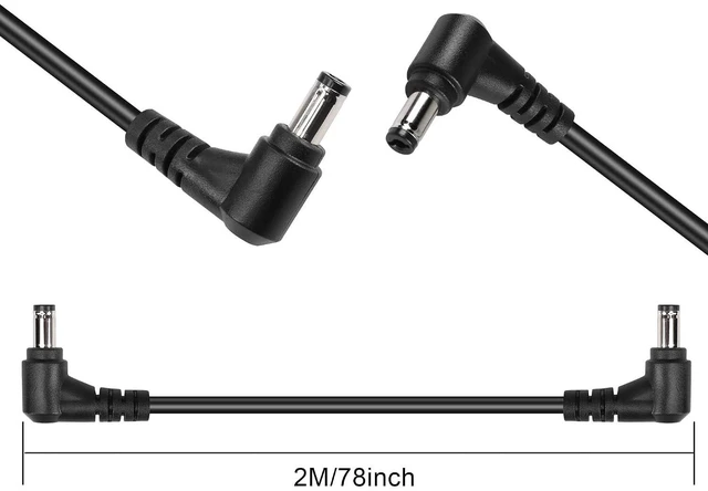 Alt view image 7 of 7 - DC Male to Male Power Extension Cable 18AWG 90 Degree Right Angle DC 5.5MM x 2.1MM Male Plug Power Adapter Cord for Strip Lihgt,CCTV,Car,Monitors,etc(2 Pcs) (2m)