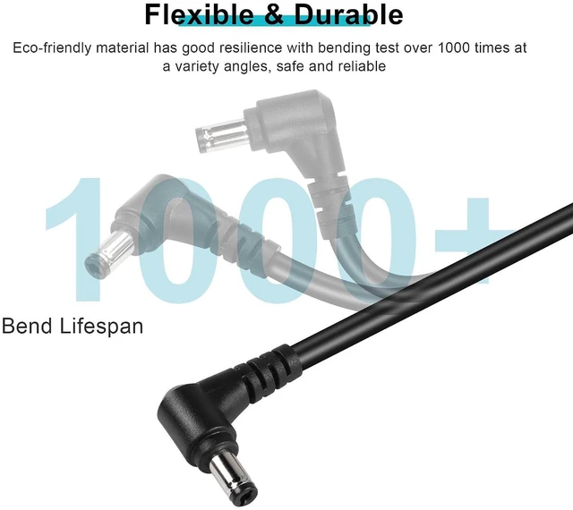 Alt view image 6 of 7 - DC Male to Male Power Extension Cable 18AWG 90 Degree Right Angle DC 5.5MM x 2.1MM Male Plug Power Adapter Cord for Strip Lihgt,CCTV,Car,Monitors,etc(2 Pcs) (2m)