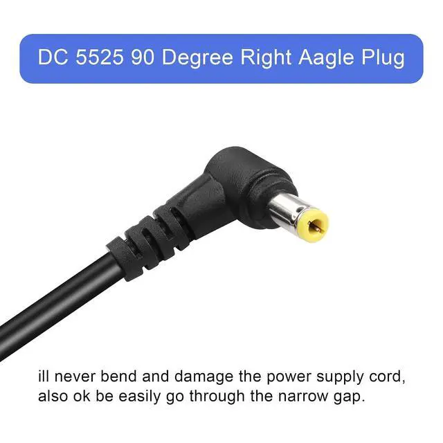 Alt view image 3 of 7 - DC 5.5mm x 2.5mm Power Extension Cable.18AWG DC5525 90 Degree Male to Female Power Adapter Cable for Security Camera,LED Strip Light Etc. (3m/9.8FT)