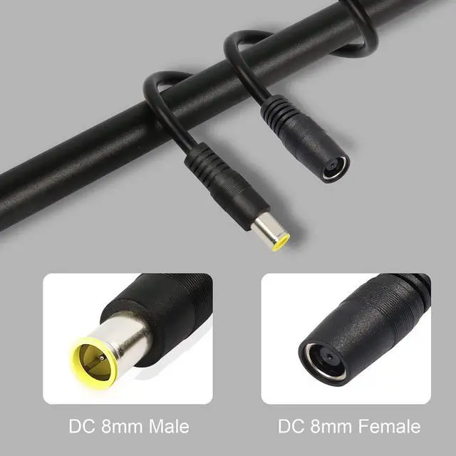 Alt view image 2 of 6 - DC 8mm Extension Cable 10Ft DC7909 Male to Female Power Cord 14AWG DC 7.9 x 5.5mm Extension Cord for Solar Generator Portable Power Station and Solar Panel 3M