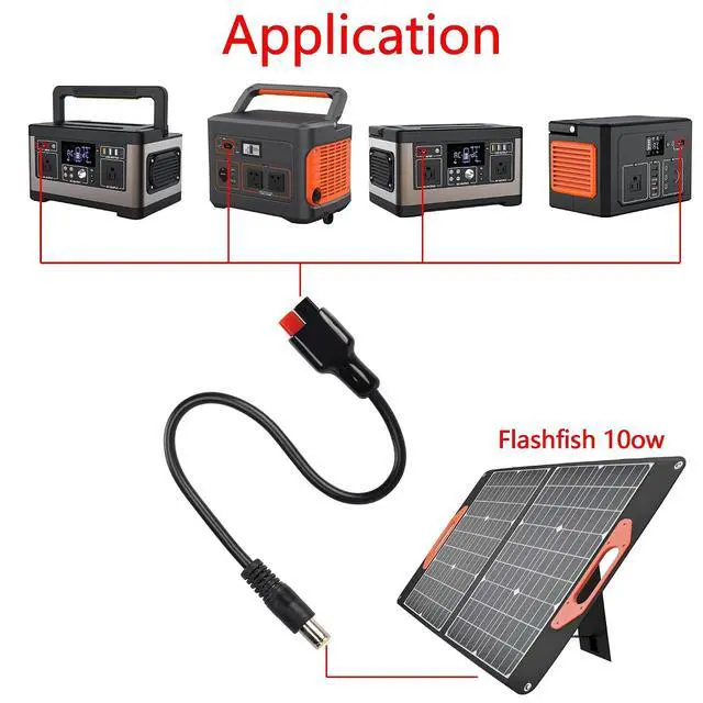 Alt view image 4 of 7 - 2 Pack DC 8mm Cable with Solar Panel Connector 45A Solar Connector to 8mm DC7909 Female Connector Extension Cable 16AWG 30cm 1Ft
