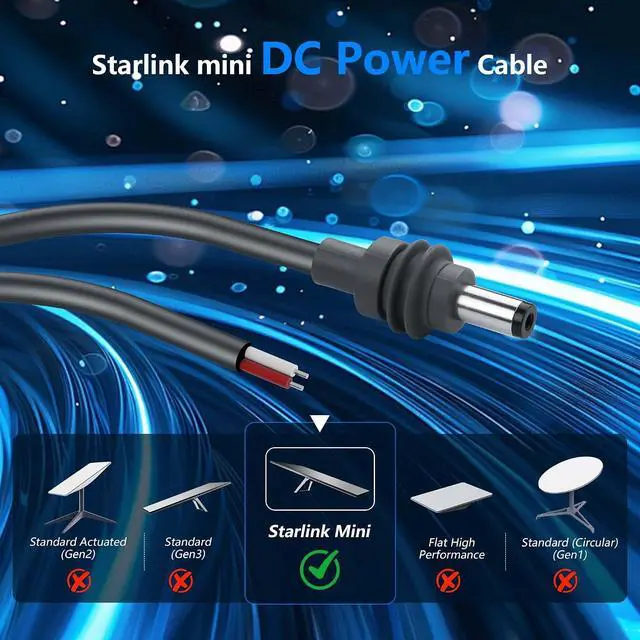 Alt view image 2 of 6 - DC5521 Starlink Mini Power Pigtails Cable 10FT/3m Starlink Extension Cable Waterproof Barrel Jack for Starlink Mini (3m/9.8FT)