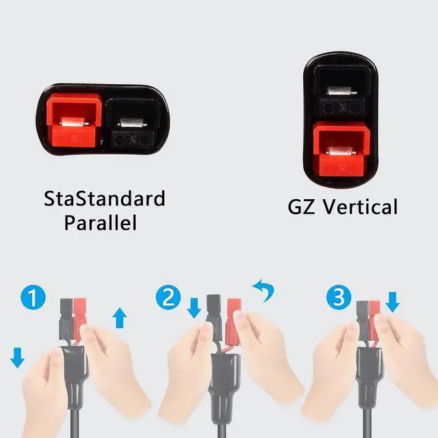 Alt view image 7 of 7 - 2 Pack DC 8mm Cable with Solar Panel Connector 45A Solar Connector to 8mm DC7909 Female Connector Extension Cable 16AWG 30cm 1Ft