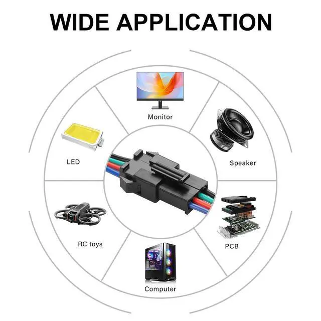 Alt view image 5 of 6 - 10 Pairs JST SM 4-Pin Cable 22AWG 4-Pin SM Male/Female Paired Connector Electrical Cable for LED Light Strips,Chassis Fans,RC Toys,etc(6.02 Inch)(4 PIN)
