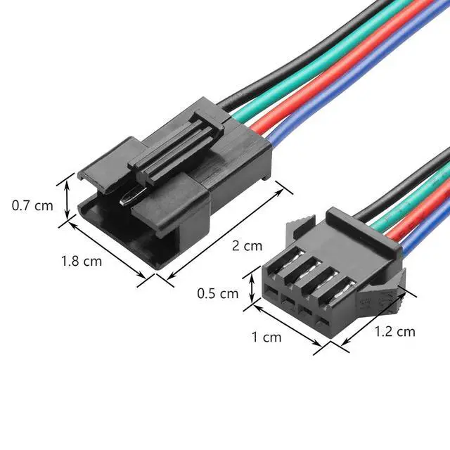 Alt view image 6 of 6 - 10 Pairs JST SM 4-Pin Cable 22AWG 4-Pin SM Male/Female Paired Connector Electrical Cable for LED Light Strips,Chassis Fans,RC Toys,etc(6.02 Inch)(4 PIN)