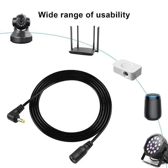 Alt view image 3 of 6 - DC4017 Power Extension Cable 22AWG DC 4.0mm x 1.7mm Right Angle Male to Female Power Adapter Cable for PSP,Cameras, Electric Toothbrushes etc(9.6 FT)