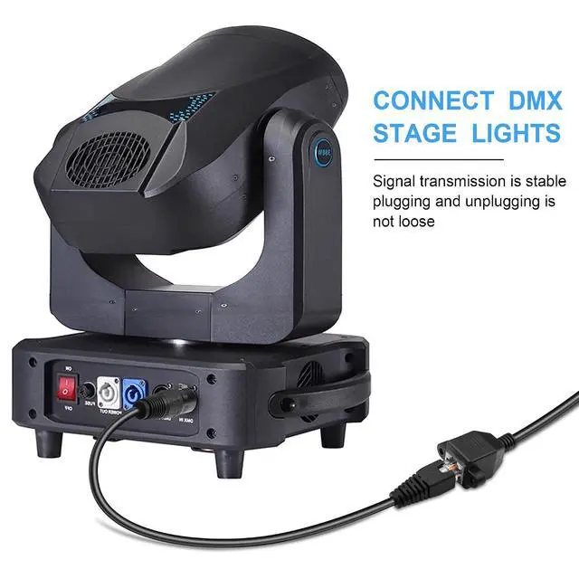 Alt view image 3 of 6 - 3 Pin XLR to RJ45 Converter Cable - XLR DMX Cable for Speaker, Mixers, Sound and Stage Lighting Equipment - 30cm/1Ft (2 PCS)