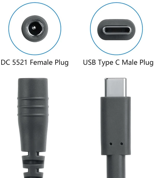 Alt view image 3 of 6 - 2PCS 5M/16FT USB C Male to DC Male Power Cable Adapter for Starlink Mini DC 5521 to USB Type C Plug 20V 5A Power Charging Cord Extension Cable (5M/196.8IN)