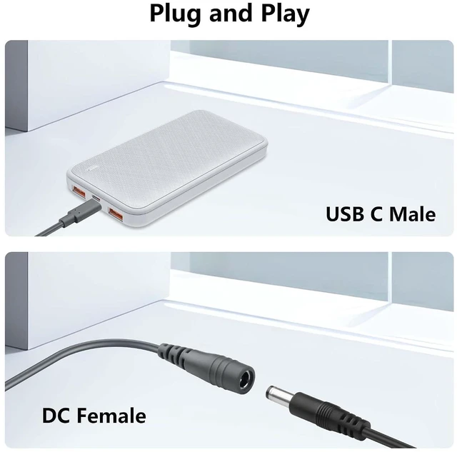 Alt view image 2 of 6 - 2PCS 5M/16FT USB C Male to DC Male Power Cable Adapter for Starlink Mini DC 5521 to USB Type C Plug 20V 5A Power Charging Cord Extension Cable (5M/196.8IN)
