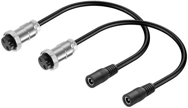 Main image of DC5.5MM x 2.1MM to GX20 Aviation Plug Power Cable DC5521 Female to GX-20 Two Pin Aviation Female Plug Power Cable for Camera, DC Light Tube, etc(10.39 Inch