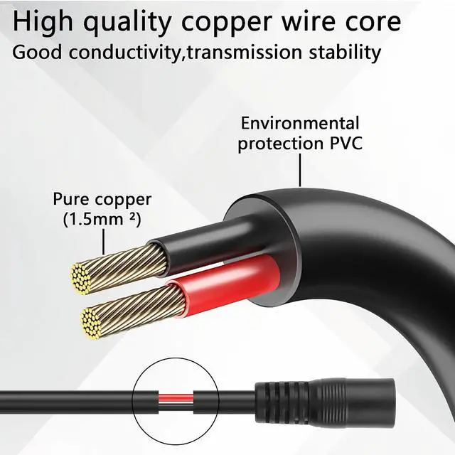 Alt view image 3 of 7 - DC5.5MM x 2.1MM to GX20 Aviation Plug Power Cable DC5521 Female to GX-20 Two Pin Aviation Female Plug Power Cable for Camera, DC Light Tube, etc(10.39 Inch