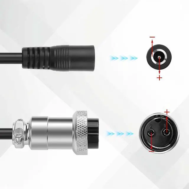 Alt view image 4 of 7 - DC5.5MM x 2.1MM to GX20 Aviation Plug Power Cable DC5521 Female to GX-20 Two Pin Aviation Female Plug Power Cable for Camera, DC Light Tube, etc(10.39 Inch