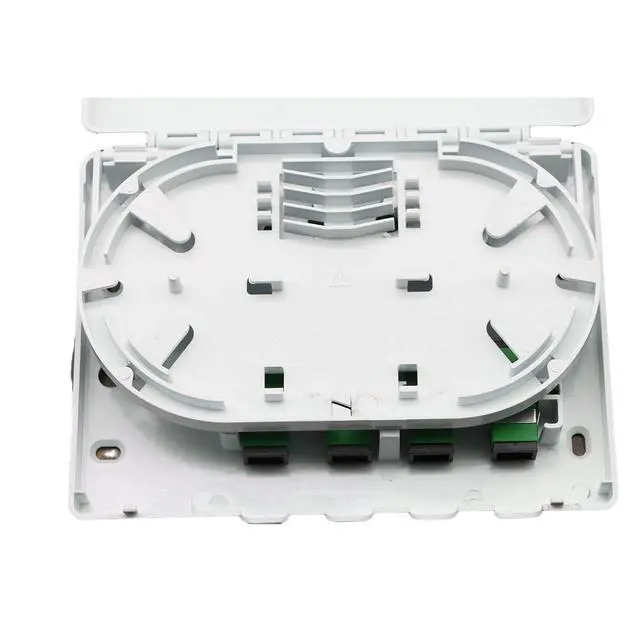 Alt view image 2 of 7 - Fiber Optical Terminal Junction Box4-Port Fiber Panel Box Desktop Place FC LC Adapters for FTTH,FTTO,FTTD