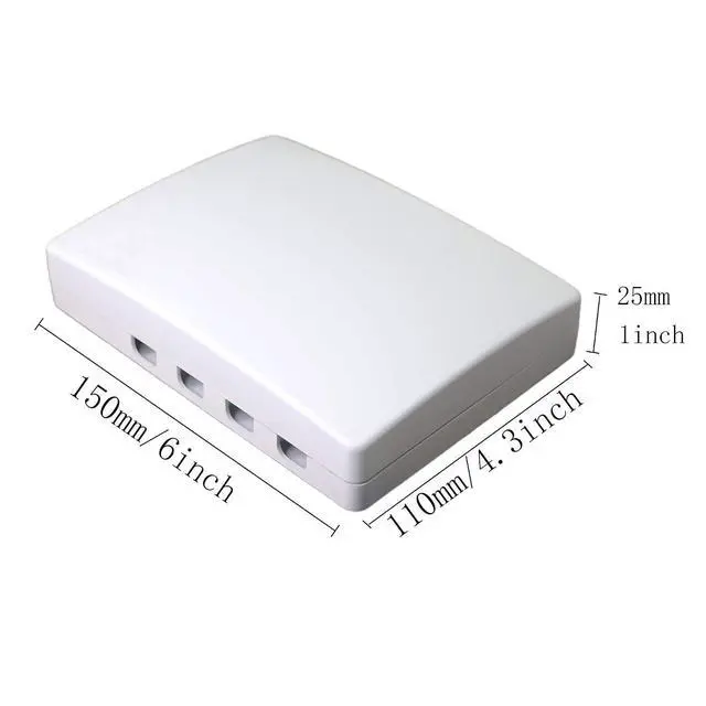 Alt view image 7 of 7 - Fiber Optical Terminal Junction Box4-Port Fiber Panel Box Desktop Place FC LC Adapters for FTTH,FTTO,FTTD