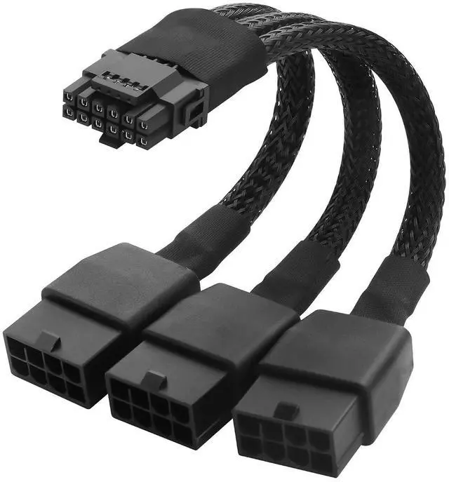 Main image of PCIE5.0 Adapter Cable 4x8Pin Female to 12Pin Male Graphics Card Power Supply 40 Series Power Cable (1 to 3)
