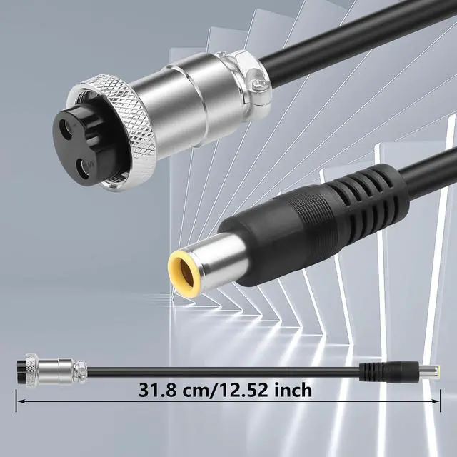Alt view image 6 of 7 - GX20 Aviation Plug to DC7909 Power Cable 16AWG GX-20 Two Pin Aviation Female Plug to DC7.9MM x 0.9MM Male Plug Power Cable for Portable Charging Stations,Mechanical Equipment,etc (Male)