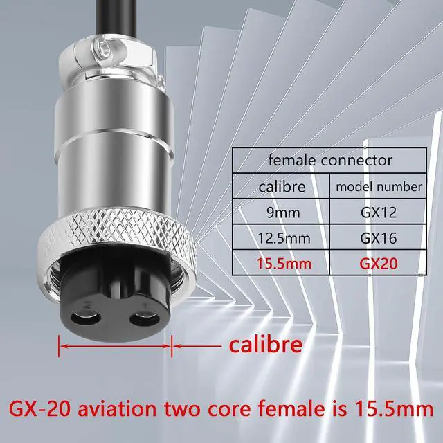 Alt view image 5 of 7 - GX20 Aviation Plug to DC7909 Power Cable 16AWG GX-20 Two Pin Aviation Female Plug to DC7.9MM x 0.9MM Female Plug Power Cable for Portable Charging Stations,Mechanical Equipment,etc