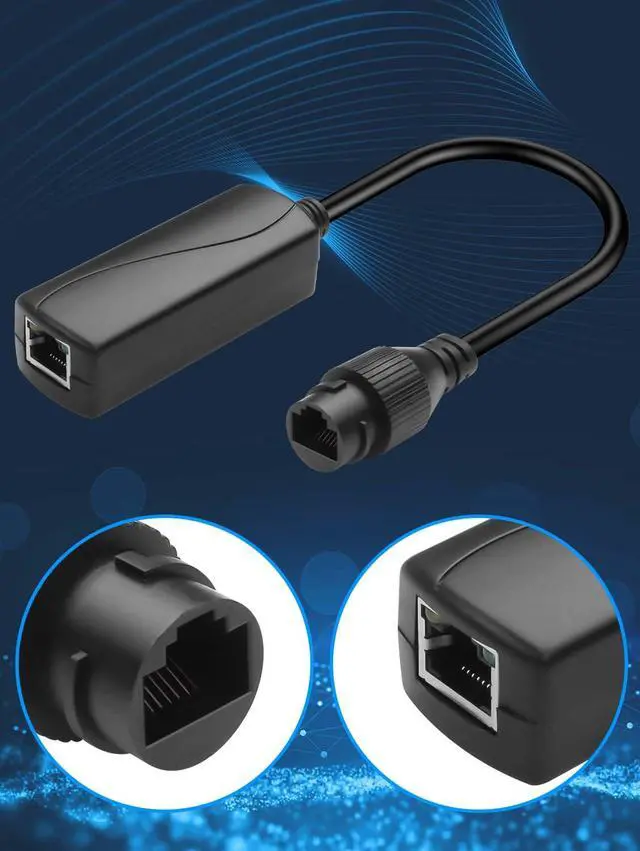 Alt view image 5 of 6 - 1PC Gigabit Ethernet POE Splitter, 48V to 24V Converter High-Speed 1000Mbps IEEE 802.3af Compliant, for Surveillance Camera, IP Cameras