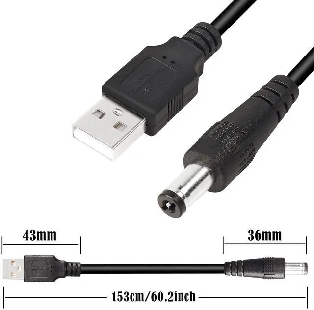 Alt view image 6 of 6 - USB2.0 to DC Power Cable USB2.0 to DC 5.5mmx2.1mm 5V Universal Charging Cable with 10 Types of Connector Plugs for Mobile Phones,Speakers,Small Fans,Routers,etc(60.2Inch)
