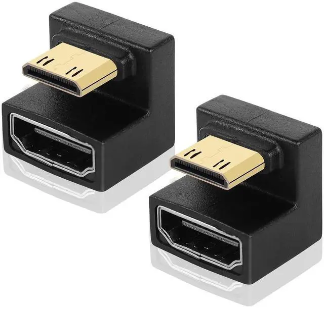 Main image of U Shape Mini HDMI to HDMI Adapter 8K Mini HDMI Male to 180 Degree HDMI Female Extension Adapter for Camera,Laptop,Tablet,HDTV,Projector 2 PCS(UP)