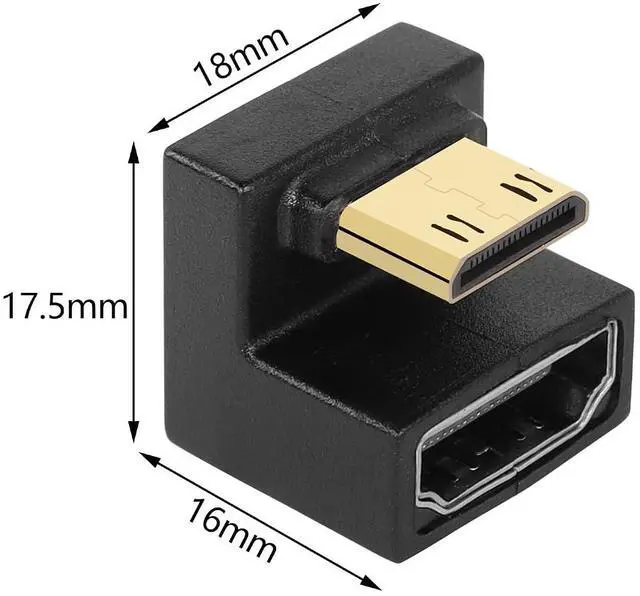 Alt view image 6 of 6 - U Shape Mini HDMI to HDMI Adapter 8K Mini HDMI Male to 180 Degree HDMI Female Extension Adapter for Camera,Laptop,Tablet,HDTV,Projector 2 PCS(UP)