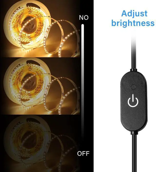 Alt view image 5 of 7 - LED Touch Inline Dimmer Switch Controller 5V Single Color Strip Light Brightness Controller On/Off Switch USB Type C Connector Jack for LED Strip Light2pcs