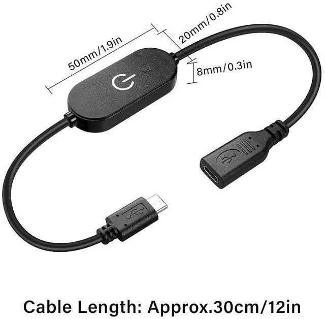 Alt view image 7 of 7 - LED Touch Inline Dimmer Switch Controller 5V Single Color Strip Light Brightness Controller On/Off Switch USB Type C Connector Jack for LED Strip Light2pcs