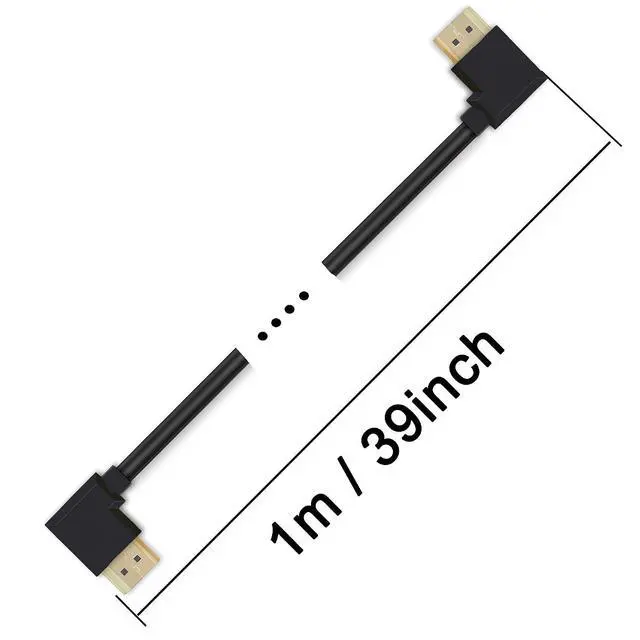 Alt view image 6 of 7 - Right Angle HDMI Cable, 3ft 90 Degree HDMI Cable Male to Male, Support 4K Ultra HD, 3D Video, Ethernet, Audio Return Channel(Left)
