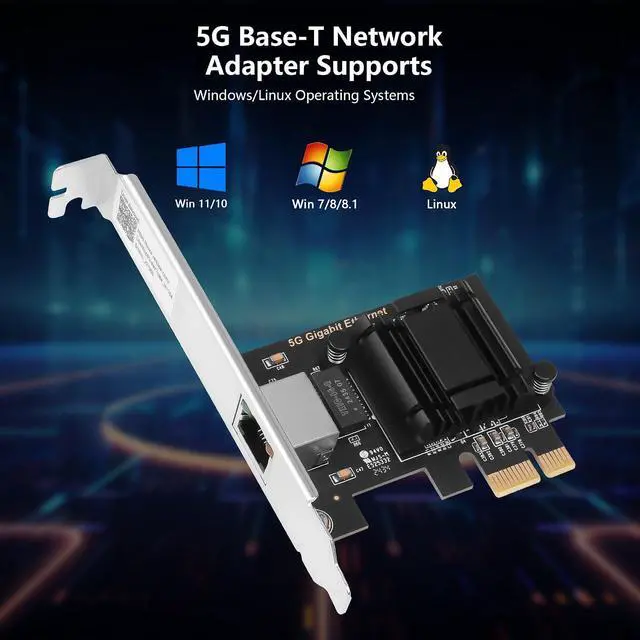 Alt view image 7 of 7 - 5Gb PCI Network Card 2.5Gbps/1Gbps/100Mbps PCI Ethernet Interface Adapter 100Mbps Express 3.18GT/s Ethernet Card Converted to Ethernet RJ45 LAN Port,Supports Windows/Linux