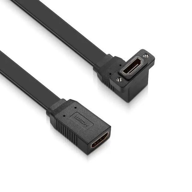 Alt view image 2 of 7 - HDMI Extension Cable 4K 60Hz HDMI Extender Cord High Speed 90-Degree Angle HDMI Female to Female Extension Wire (F/F)