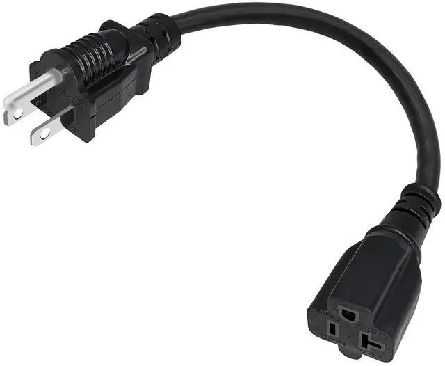 Main image of NEMA 5-15P to 5-15R/20R Power Extension Cord, 16AWG 15 Amp Household Plug to 20 Amp T-Blade AC Power Cable, 1FT 30CM