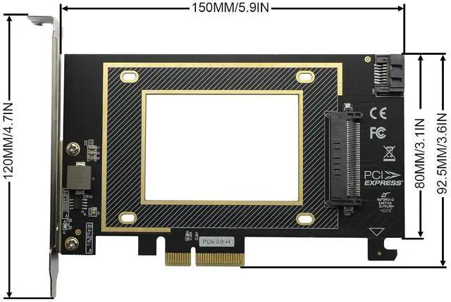 Alt view image 7 of 7 - U.2 to PCIE Expansion CardSFF 8639 to PCIE 3.0 x4 Riser Card,PCI-E 3.0 X4 SATA Adapter,for 2.5" U.2 NVME SSD and 2.5" SATA SSD.