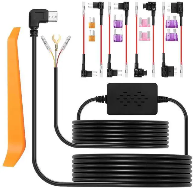 Main image of 3.3m/10.82in Car Recorder Hardwired Kit USB C Port Type-C USB Hard Wired with Fuse 12V-24V to 5V for Driving Recorder, GPS Power Supply, Radar Detector, etc