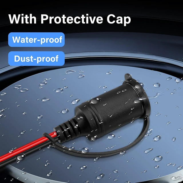 Alt view image 4 of 7 - 12V Car Female Cigarette Lighter to O Ring Terminal Extension Cable Cigarette Lighter Socket with Blade Fuse Replacement Waterproof Plug for Car Marine Truck ATV RV (6.56FT)