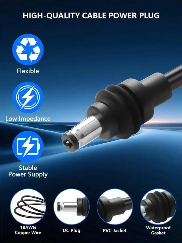 Alt view image 4 of 7 - 3.28FT for Starlink Mini Battery Adapter with Milwaukee M18 18VDIY Power Connector for Workshop Robotics LED Strips and Outdoor Projects