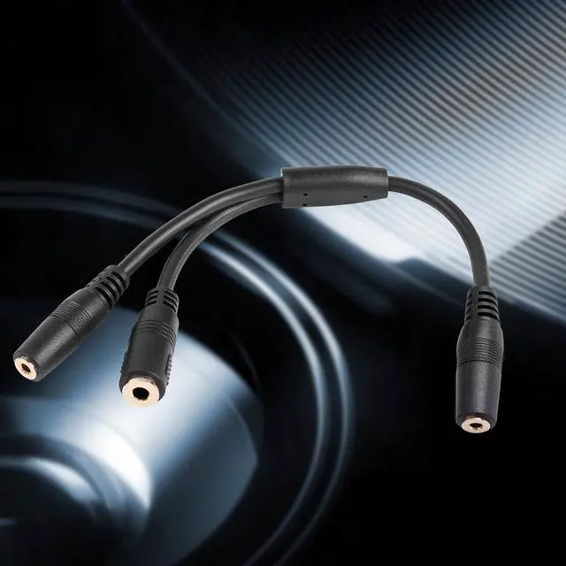 Alt view image 4 of 6 - 20cm 3.5mm Y-Type Audio Cable, 2.5mm & 3.5mm Female Audio Jacks, Black, Durable PVC, Compatible with Headphones, Speakers, Mobile Phones, Laptops, Microphones, Mixers