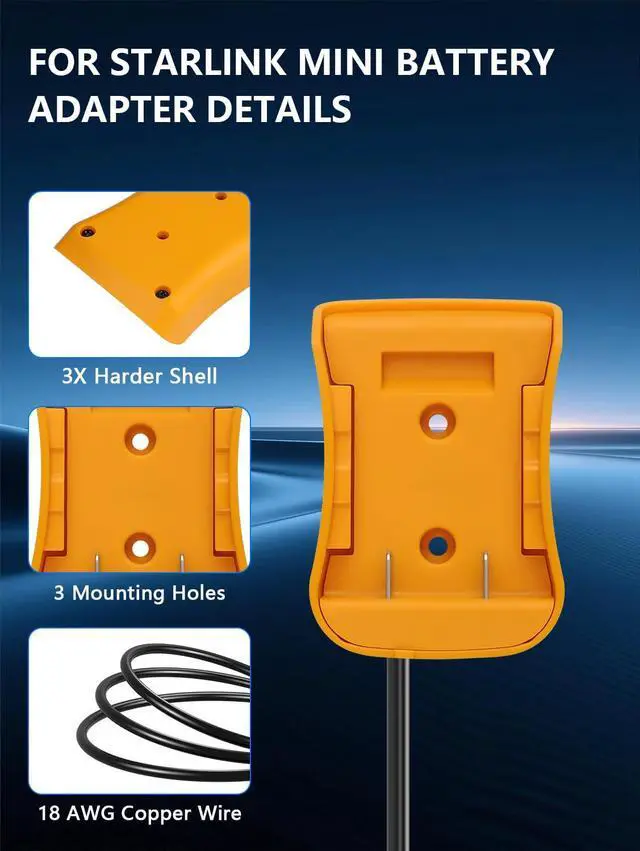 Alt view image 6 of 7 - 3.28FT for Starlink Mini Battery Adapter with De.Walt 20VDIY Power Connector for Workshop Robotics LED Strips and Outdoor Projects