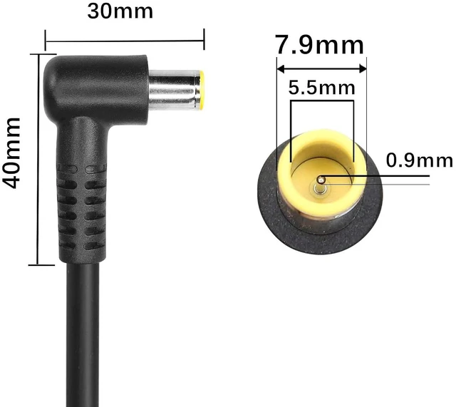 Alt view image 2 of 5 - DC7909 12V 90 Degree DC7.9 x 5.5mm Male Plug to Bare Wire Open End Power Wire 3m