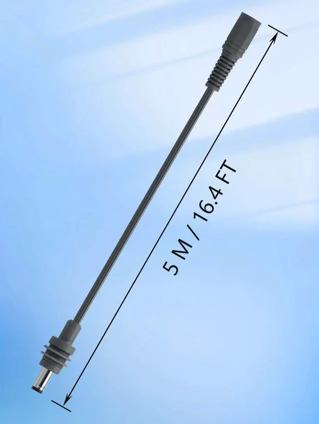 Alt view image 7 of 7 - Extension Cable for Starlink Mini DC 5.5 mm × 2.1 mm Male to Female20V/50W Starlink Mini DC5521 Power Replacement Waterproof Cable for Outdoor/Indoor Gray (196.85, Inches)